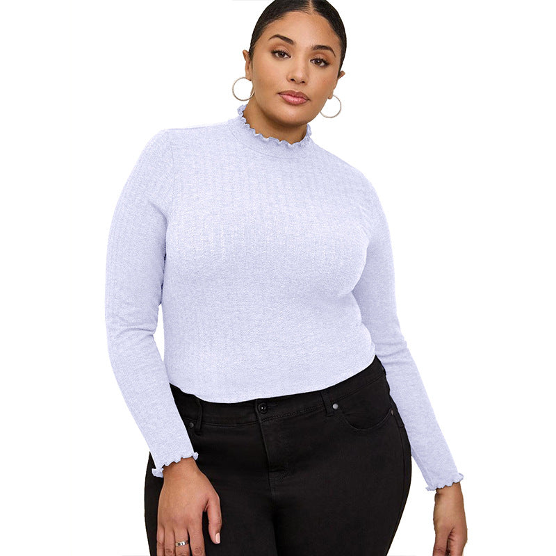 Women's Half-high Collar Long Sleeves T-shirt Slim Bottoming Shirt See size chart under “more details” The Fashion Celestial