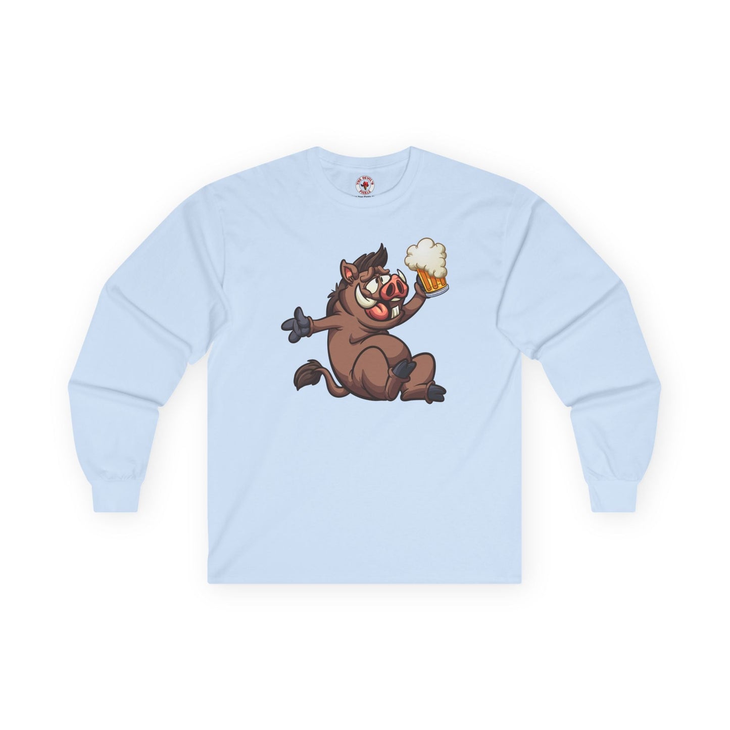 Beer Drinking Boar Long Sleeve Tee The Devil's Pickle