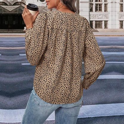 Wild West Leopard Print Top – Trendy Long Sleeved Cowgirl Top for Stylish Women Country in My Heart