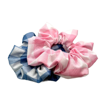 Pink & Blue Gingham Scrunchie Set Enchanted Scrunch