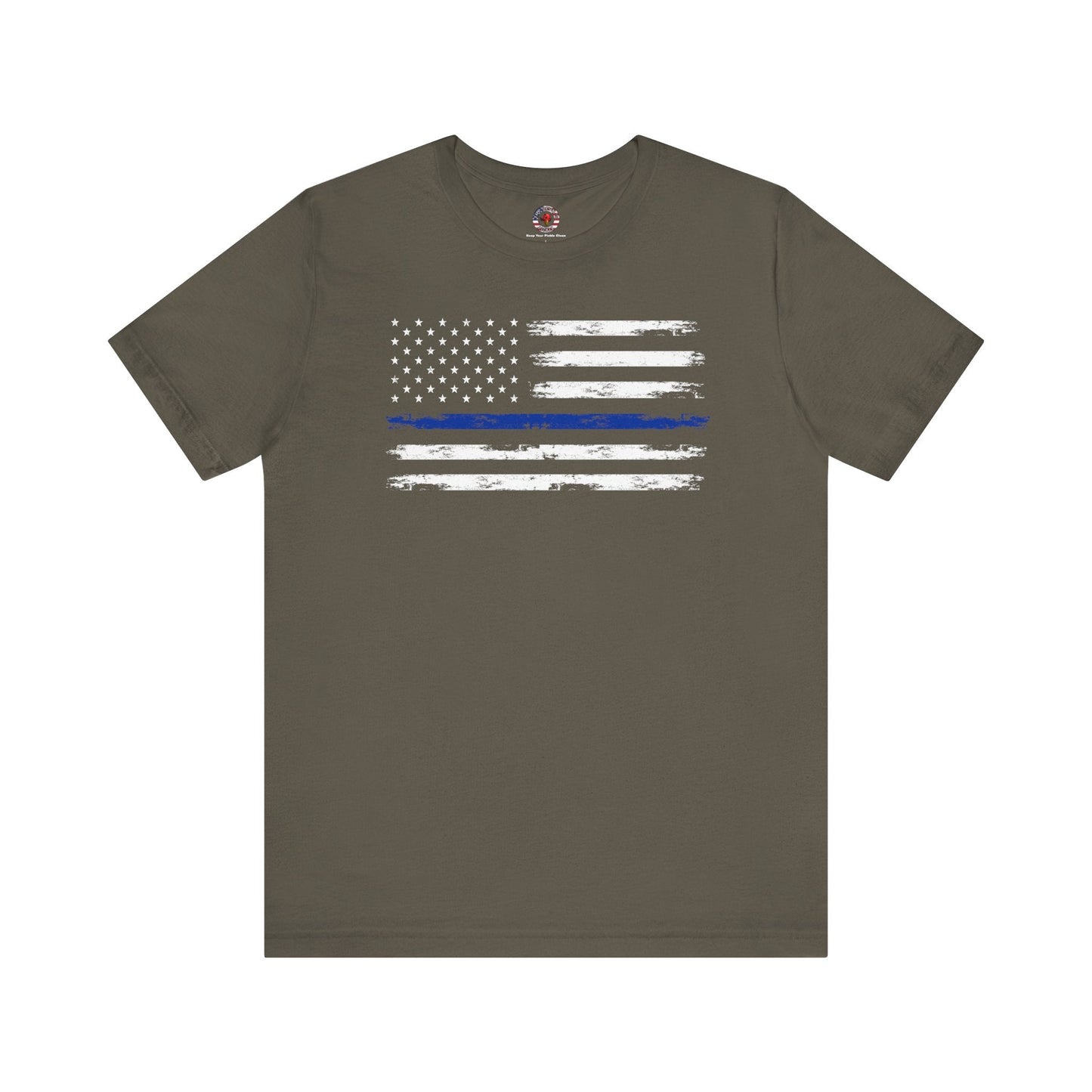 Thin Blue Line American Flag T-Shirt The Devil's Pickle