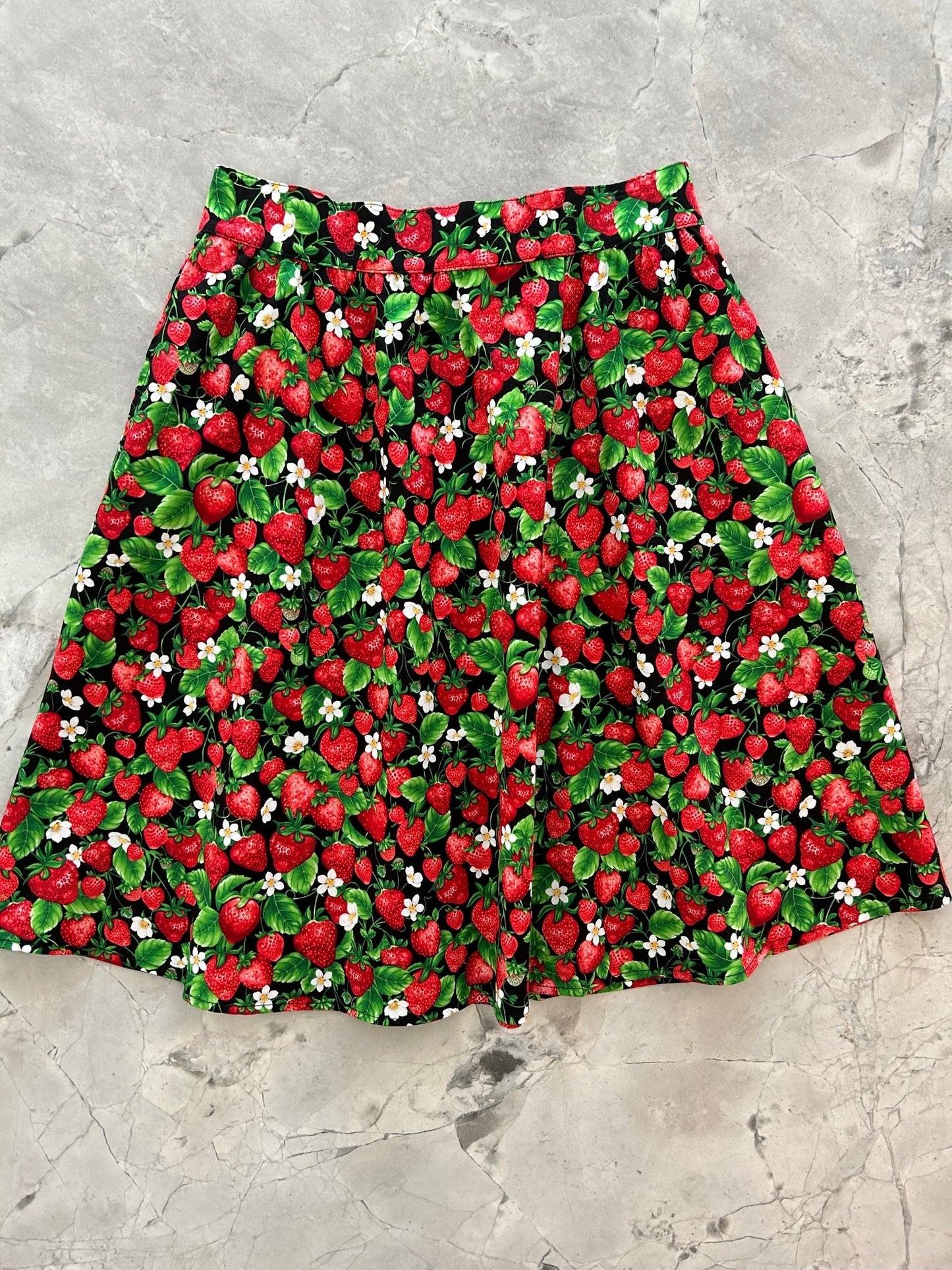 Strawberries A-line Skirt - XS only Retrolicious