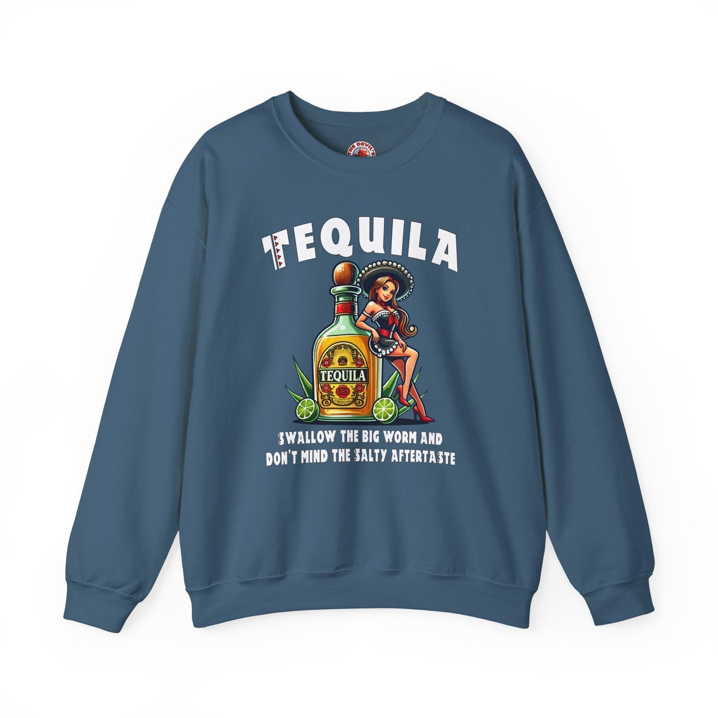 Tequila Swallow The Big Worm Crewneck Sweatshirt The Devil's Pickle