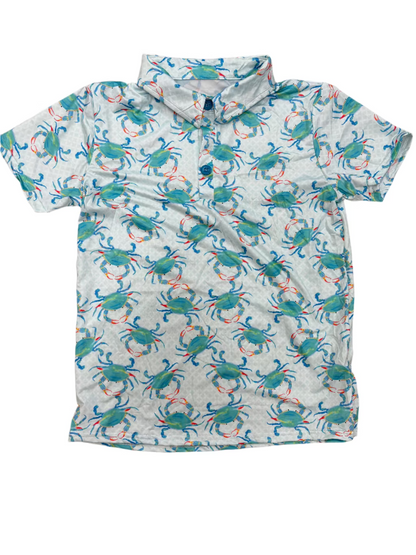 Aqua Crab Boys Polo Shirt Jolie & Jax Boutique