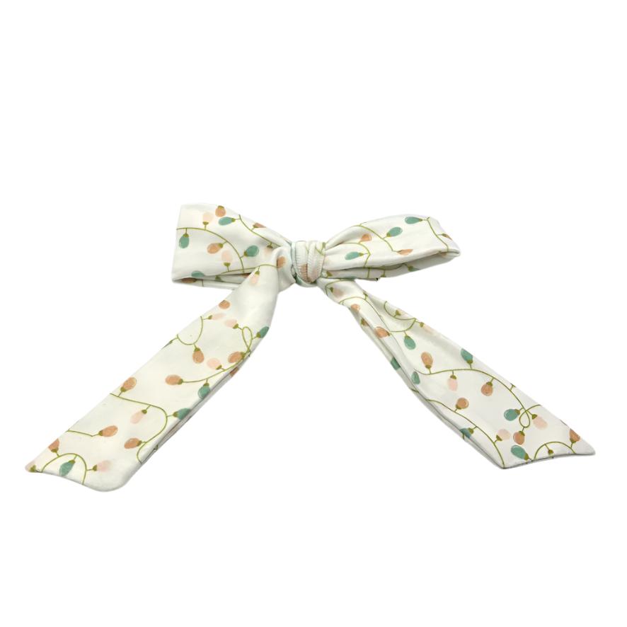 White Lights Christmas Bow Enchanted Scrunch