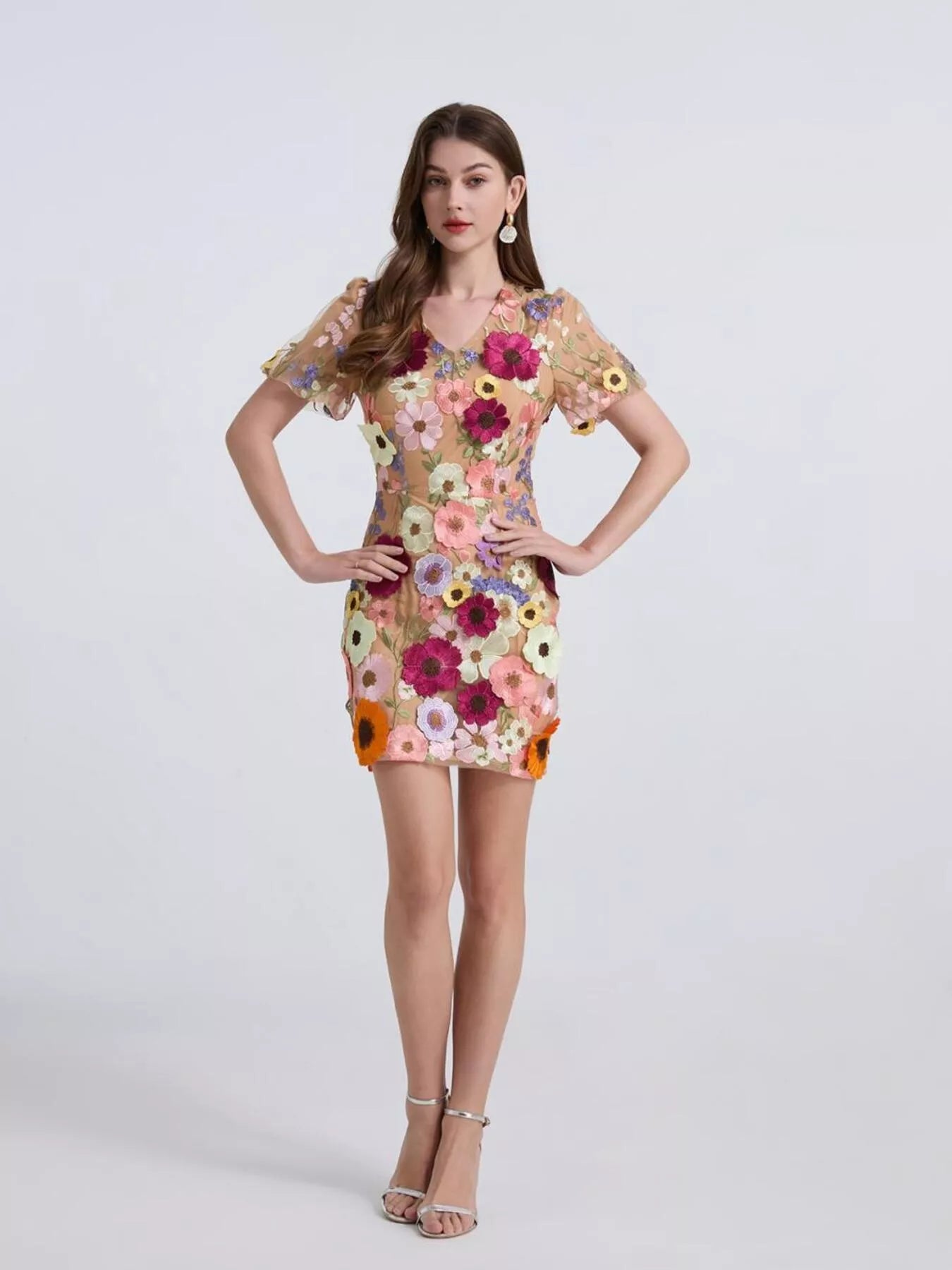 Floral Puff Sleeve Mini Dress New Era Fashion LLc