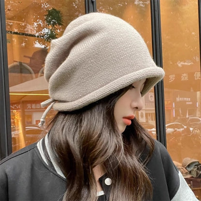 Women’s Stacking Beanie Hat – Soft Curling Knit Hat for Autumn & Winter FitiqueFit