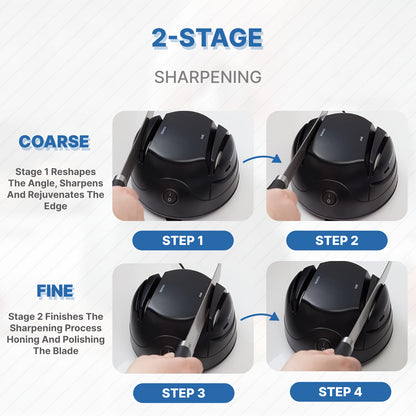 [Professional Knife Sharpener] WANVOAPLS Professional Electric Knife Sharpener 28D-4 Model - 4-Slot Sharpening System, Dual Voltage (36V-100V) with US Plug, ABS Material - Ideal for Kitchen Knives and Utensils | Modern Kitche NovaCart