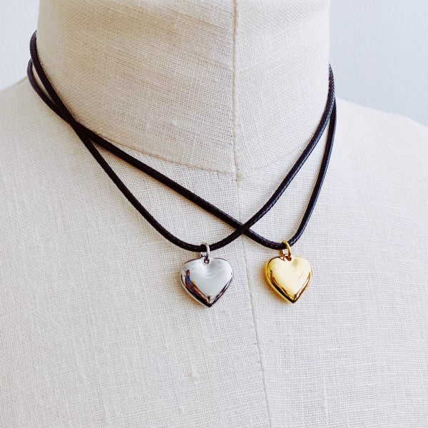 Black Cord Heart Drop Necklace Shop Style & More | Fresh Looks, Everyday Deals & Free Shipping