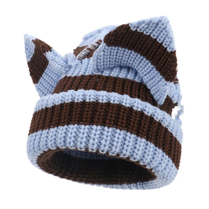 Women’s Thickened Acrylic Knitted Hat with Devil Ears | Cozy Beanie FitiqueFit