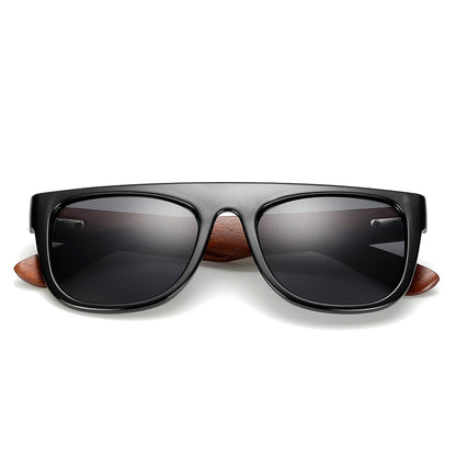 Bamboo Wooden Arms Sunglasses Men Women Black Sunglass FitiqueFit