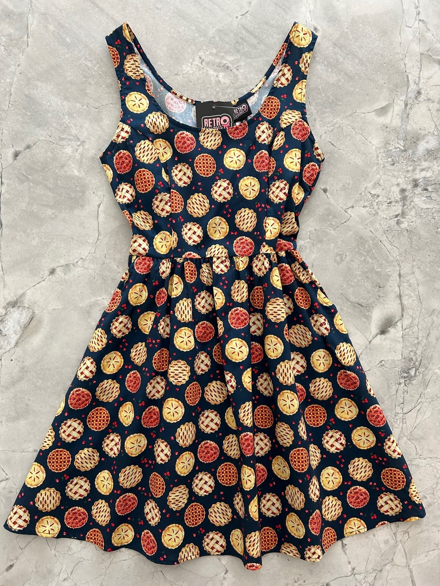 Cherry Pie Shorter Length Fit & Flare Dress - Small only, 1 left! Retrolicious