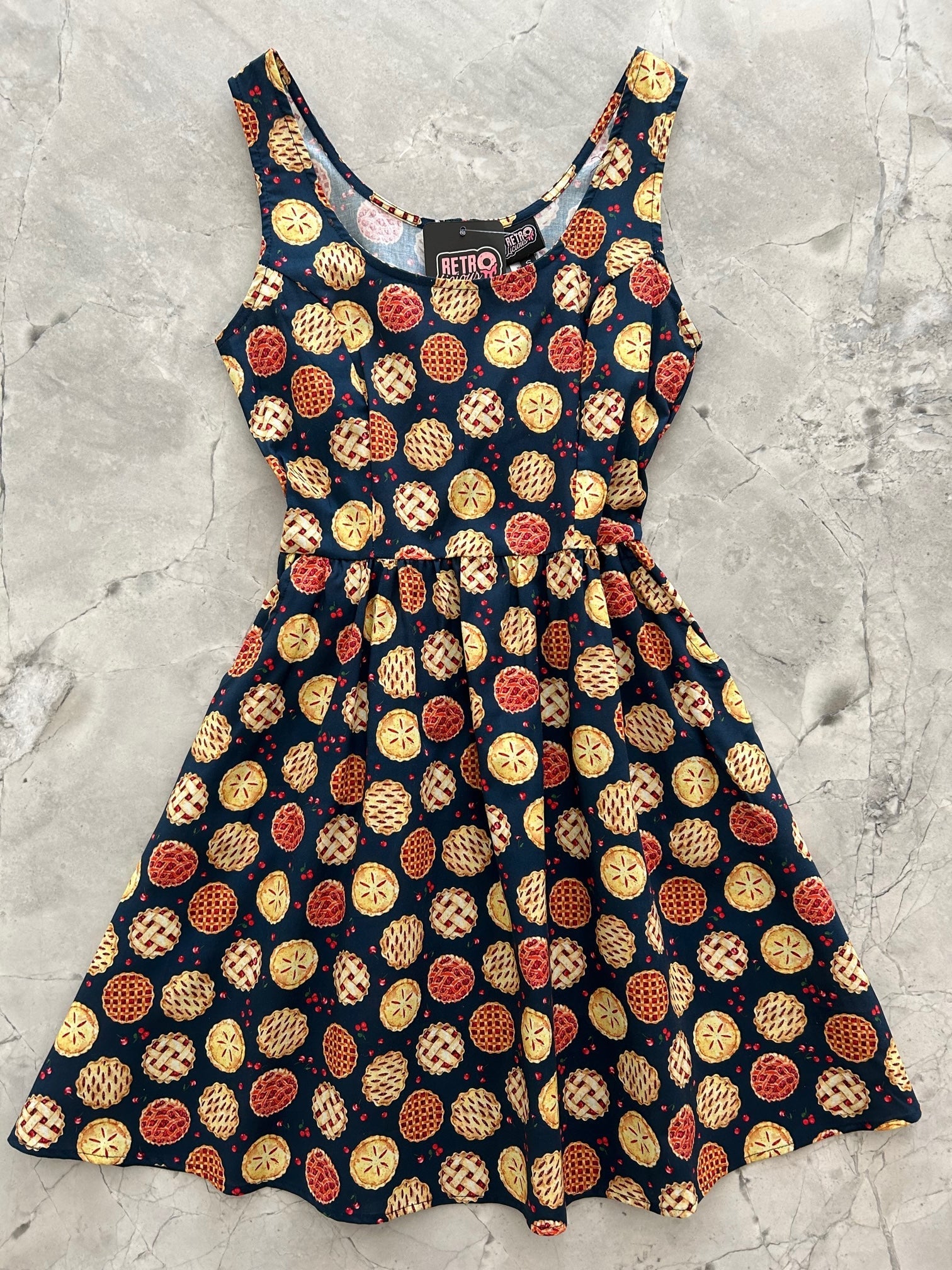 Cherry Pie Shorter Length Fit & Flare Dress - Small only, 1 left! Retrolicious