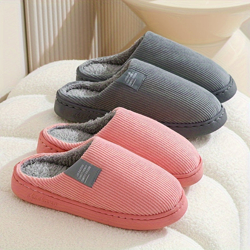 Couple's Warm Slippers for Women, Household Use for Spring, Autumn, and Winter, Non-Slip Thick Sole Indoor Postpartum Plush Slippers for Winter, for Men, Women Shoes NovaCart