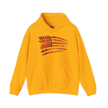 Red American Flag Hooded Sweatshirt The Devil's Pickle