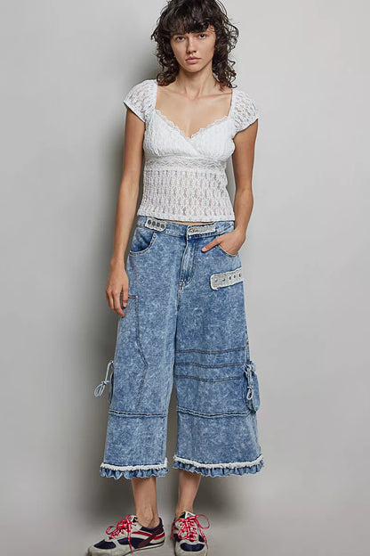 POL Sweetheart Neck Lace Short Sleeve Top New Era Fashion LLc