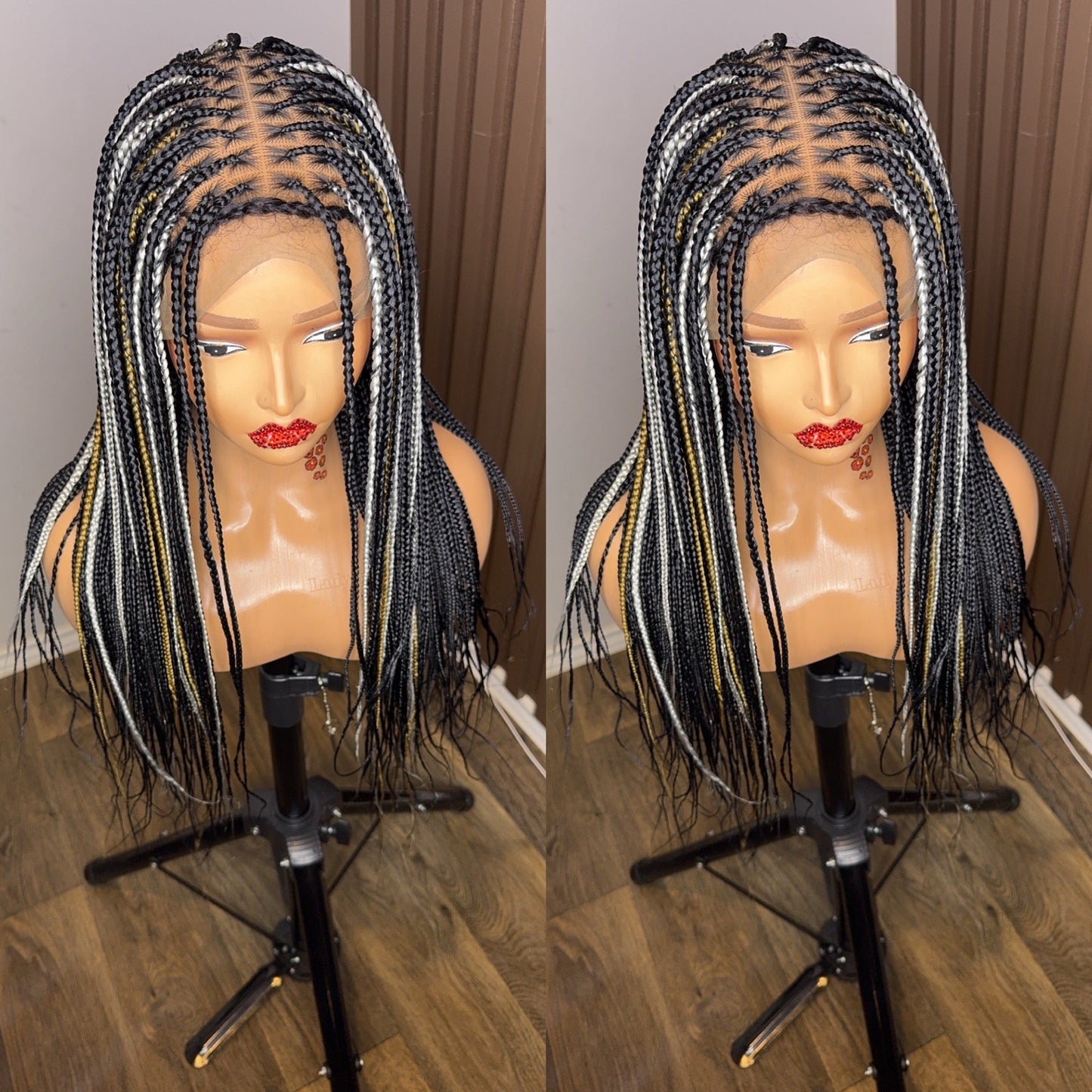 22 inches highlights knotless braided wig HOL stores