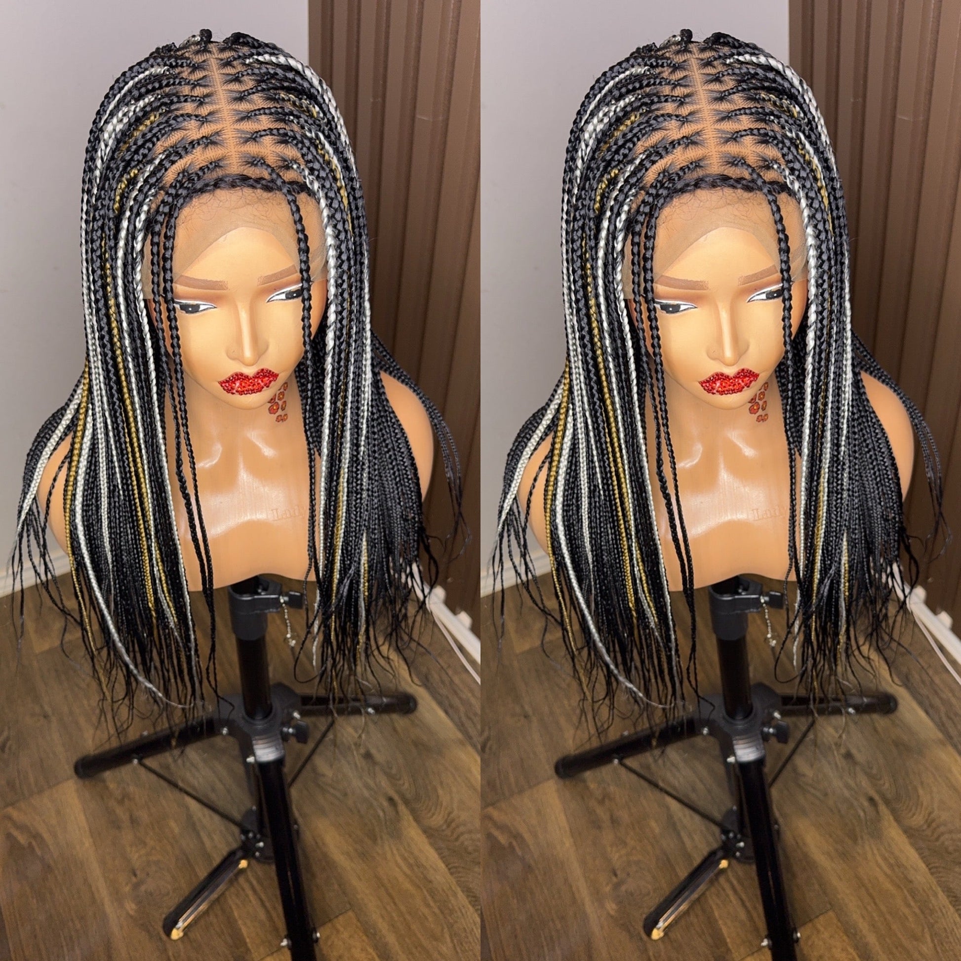 22 inches highlights knotless braided wig HOL stores