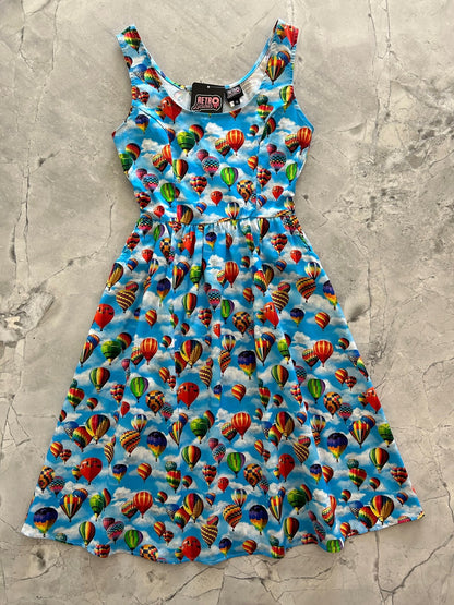 Hot Air Balloons Fit & Flare Dress Retrolicious