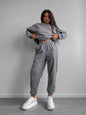 Women's Crewneck Sweatshirt & Jogger Pants Two-Piece Set – Loose Fit FitiqueFit