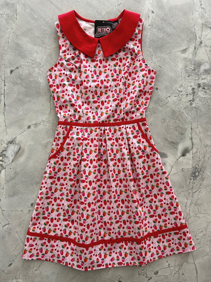 Berry Cherry Collared Dress - Medium only Retrolicious