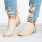 Women's Retro Chunky Heel Ankle Boots – Block Heel Faux Suede FitiqueFit