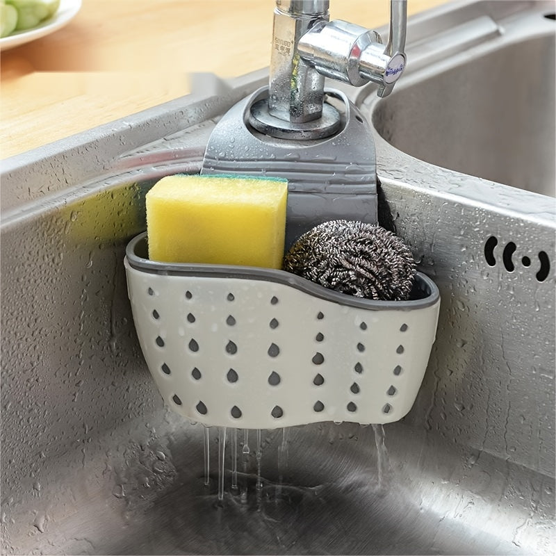 1 Pc Multifunctional Sink Sponge Rack With Adjustable Shoulder Strap - Hanging Bag, Organize And Drain Your Sponge With Ease - For Kitchen & Bathroom - Perfect For Home Organization - Ideal Gift For Housewarming NovaCart
