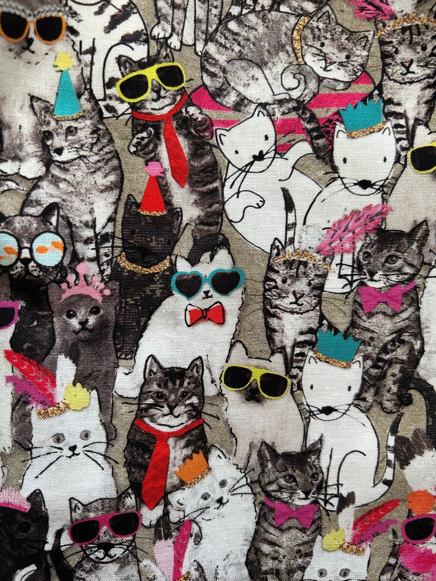 Cool Cats Shorter Length Fit & Flare Dress Retrolicious