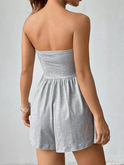 Chic Strapless Ruched Waist Romper New Era Fashion LLc