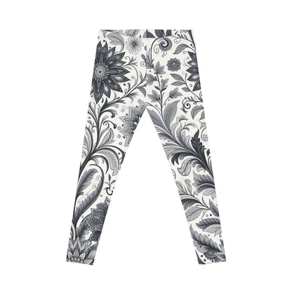 Floral Print Leggings for Women, Stretchy Athleisure Pants, Gym Wear, Casual Outfit, Everyday Style Grayceful LLC