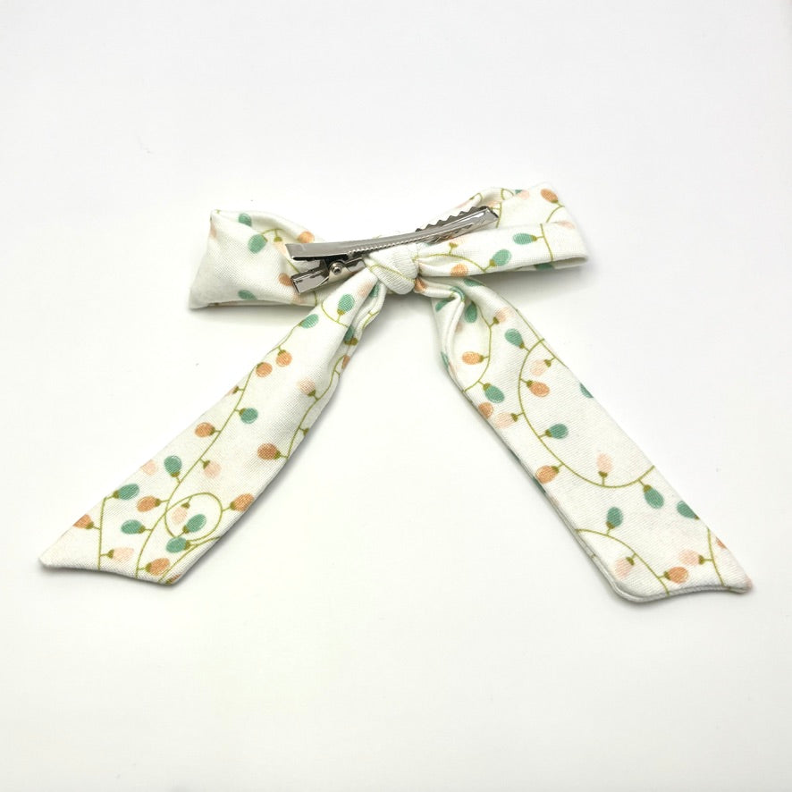 White Lights Christmas Bow Enchanted Scrunch
