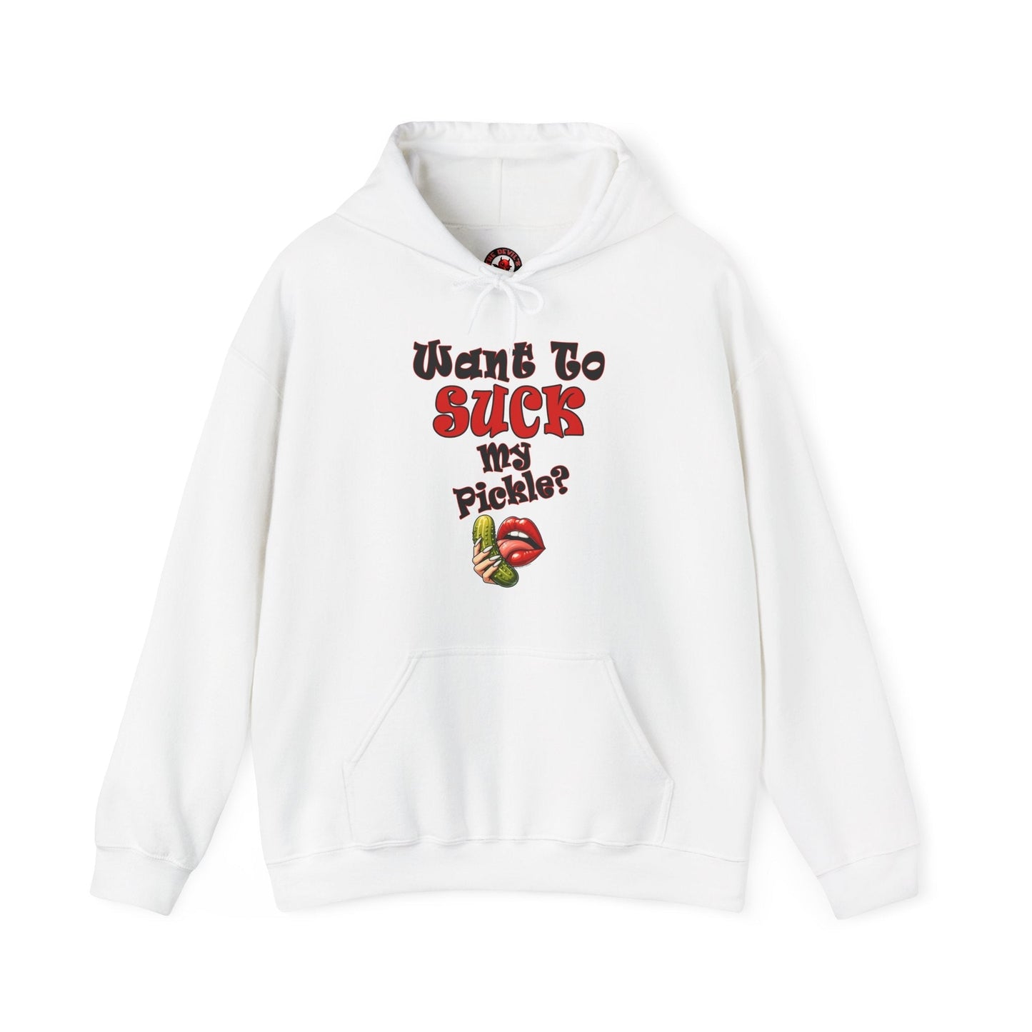 Want To Suck My Pickle Hooded Sweatshirt The Devil's Pickle