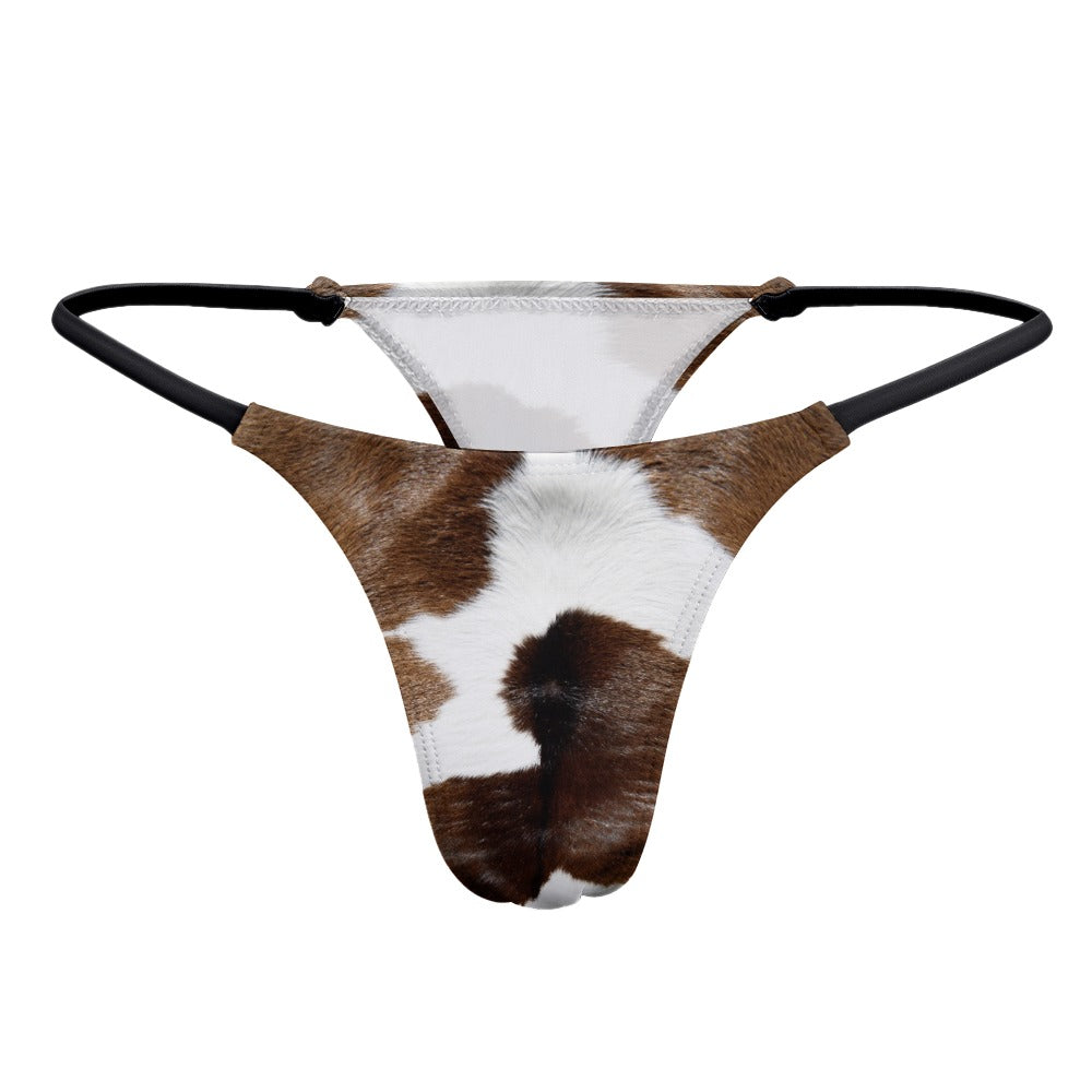 Cow Print Yoga Thong Luckless Outfitters