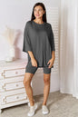 Basic Bae Full Size Soft Rayon Three-Quarter Sleeve Top and Shorts Set New Era Fashion LLc