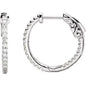 Platinum 1/2 CTW Natural Diamond Inside-Outside 19 mm Hinged Hoop Earrings Ethereal Legacy Boutiques