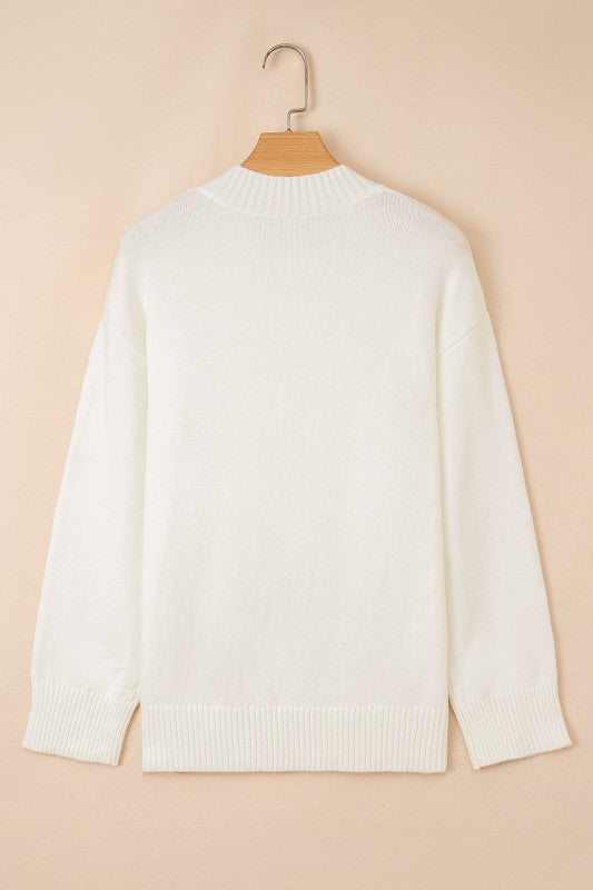 Embroidered Flower Ribbed Loose Sweater Shop Style & More | Fresh Looks, Everyday Deals & Free Shipping