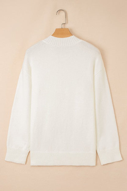 Embroidered Flower Ribbed Loose Sweater Shop Style & More | Fresh Looks, Everyday Deals & Free Shipping