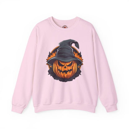 Scary Witch Pumpkin Halloween Crewneck Sweatshirt The Devil's Pickle