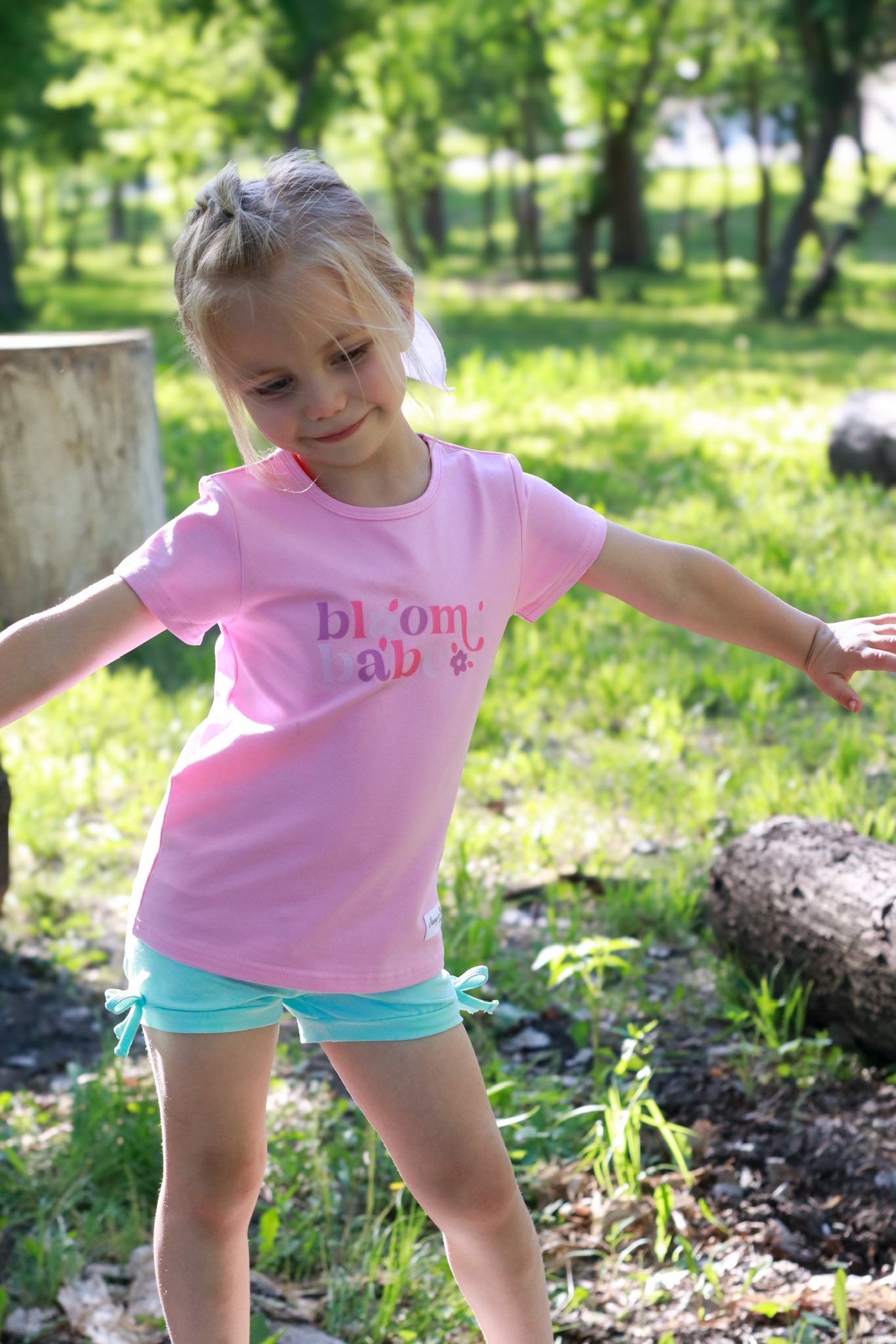 Girls Graphic Tee - Bloom Babe - Pink Always In Bloom Clothing Co