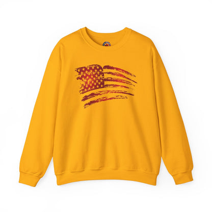 Red American Flag Crewneck Sweatshirt The Devil's Pickle