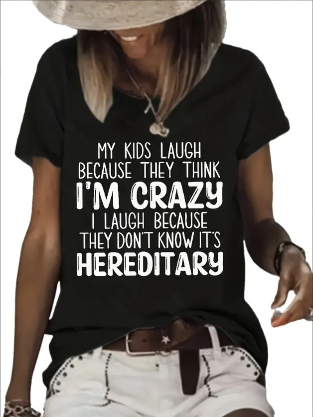 Women’s Vibrant Letter‑Print Crew‑Neck Tee FitiqueFit