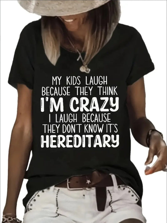Women’s Vibrant Letter‑Print Crew‑Neck Tee FitiqueFit