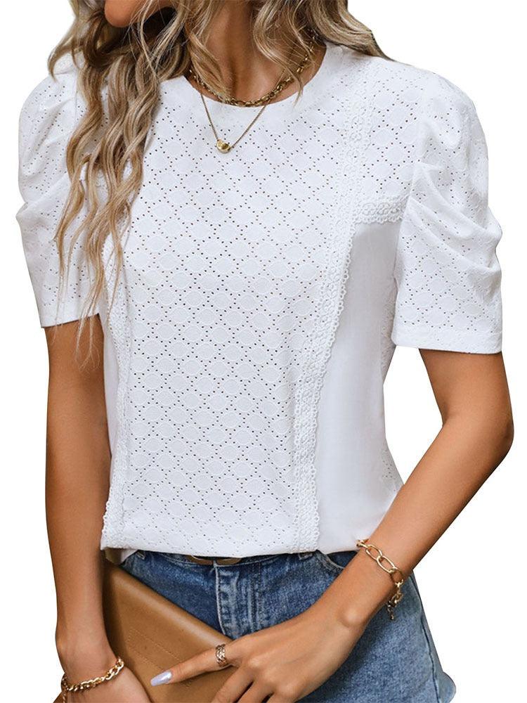 Effortless Chic Bubble Sleeve Top - Stylish and Trendy Blouse for Women Country in My Heart