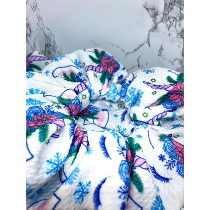 Snowflake Unicorn Winter Scrunchie Enchanted Scrunch