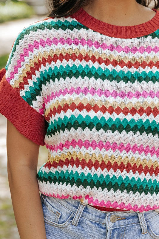 Molly Sleeve Colorful Textured Sweater Shop Style & More | Fresh Looks, Everyday Deals & Free Shipping