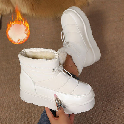 Women’s Fleece-Lined Short Boots – Warm Cotton Lined Winter Ankle Boots FitiqueFit