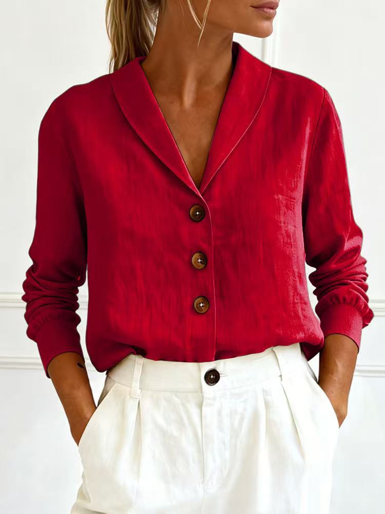 Women's Cotton-Linen Peter Pan Collar Button-Up Shirt – 6 Colors S–3XL FitiqueFit