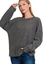 Zenana Full Size Brushed Ribbed Hacci Drop Shoulder Sweater Plus Size Garden Naked Curves