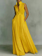 Women's French-Style High-Waist Midi Dress with Ribbon Tie FitiqueFit