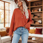 Solid Color V-Neck Pullover Knit Sweater | Relaxed Distressed Fit FitiqueFit